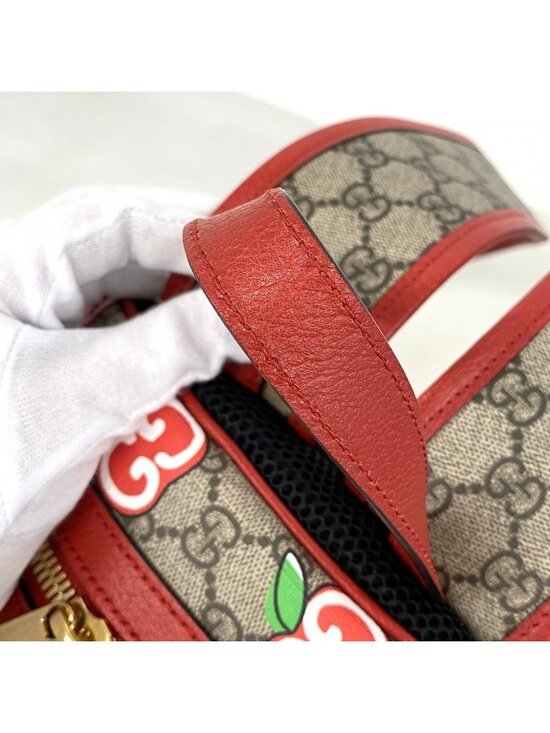 Gucci Backpack GG Supreme Beige Red Gold main image 4